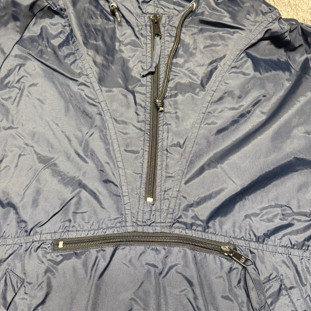 GAP Jacket Mens Large Navy Hooded Anorak Windbreaker Pullover Front Zip Y2K VTG - Picture 4 of 7